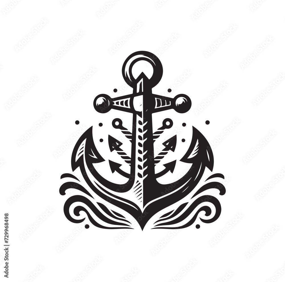 Anchor icon vector silhouette illustration Anchor icon vector silhouette illustration