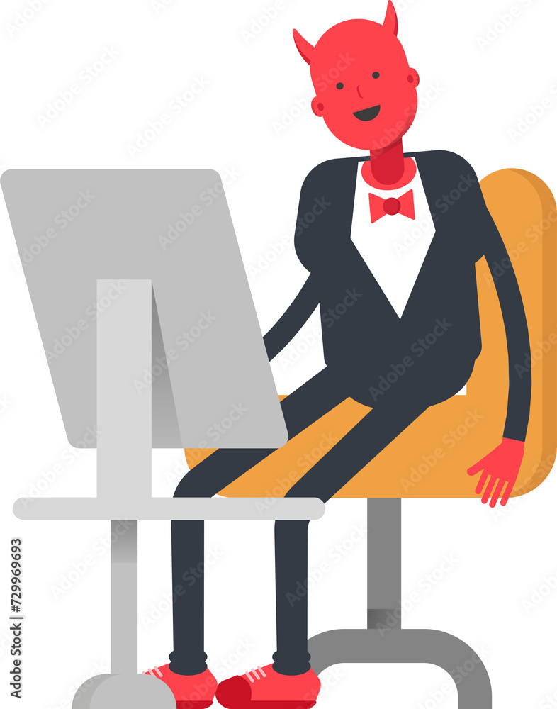 Devil Character Working on Desktop
Devil Character Working on Desktop