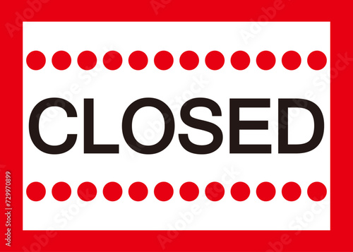 閉店　closed　イラスト