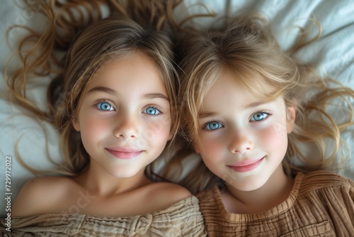 Twin Girls with Captivating Blue Eyes