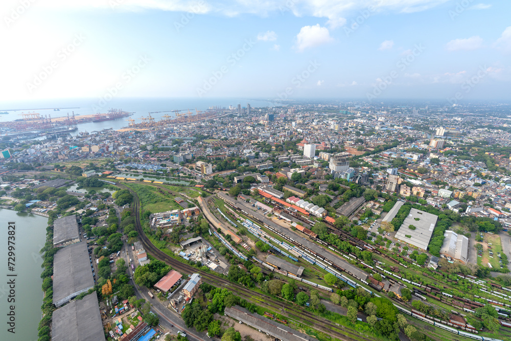 Panoramic View of Colombo City Sri-Lanka from lotus tower