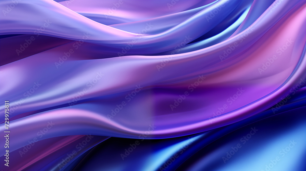 Fototapeta premium Smooth purple textile waves metal pattern. Sophisticated metallic texture abstract background design. Ripples silk textile. Luxurious elegant aesthetic backdrop textured wallpaper