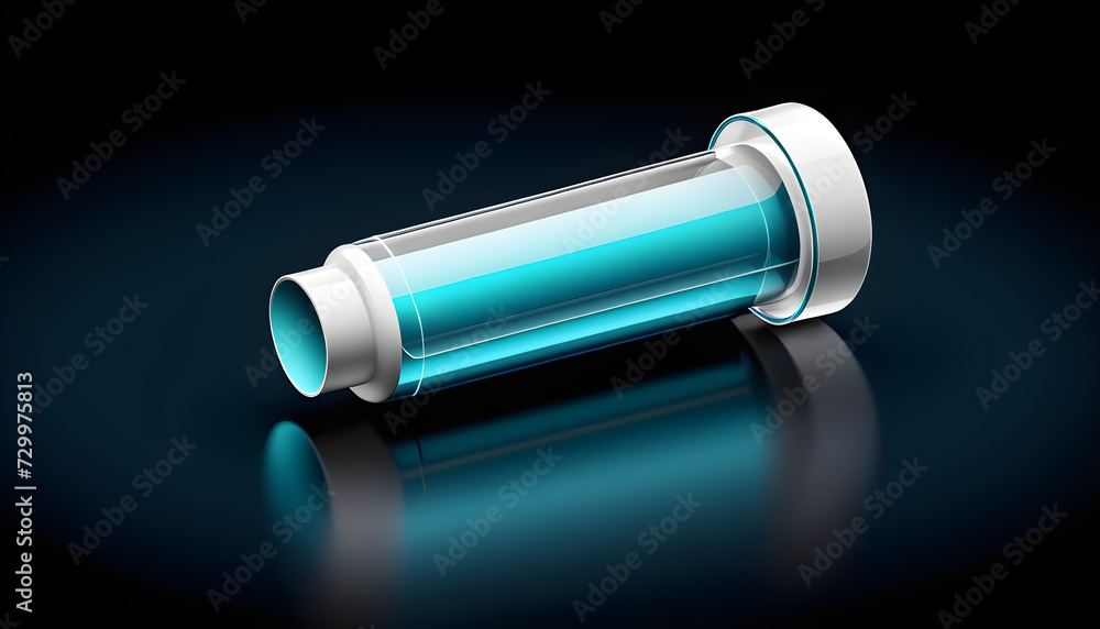 3d inhaler isolated on a black background. with black copy space
 - obrazy, fototapety, plakaty 