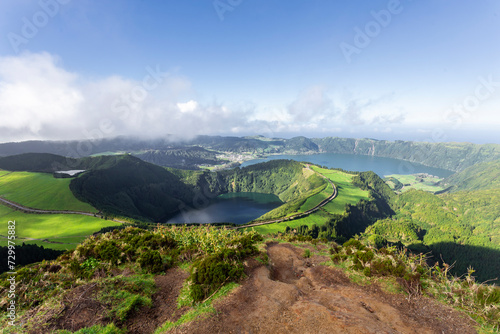 Lake seven cities or "Lagoa das sete cidades" is a volcanic lake in the São Miguel island in the Azores archipelago in Portugal