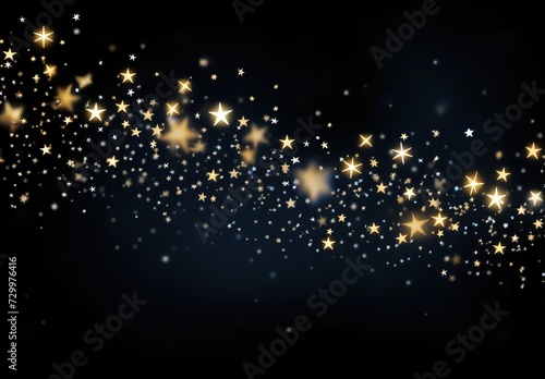 Golden Stars Light Effect with black background