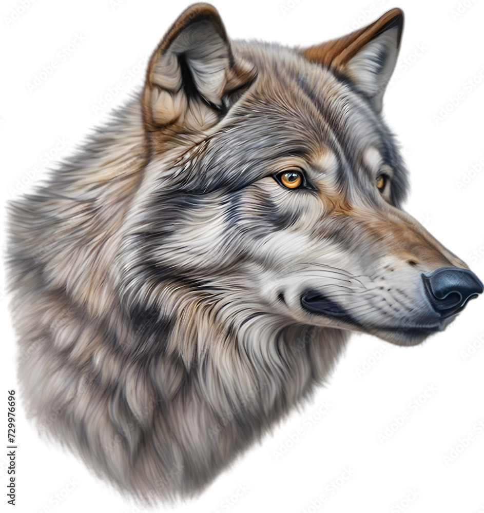 Gray Wolf, colored-pencil sketch of Gray Wolf. Gray Wolf, colored-pencil sketch of Gray Wolf.