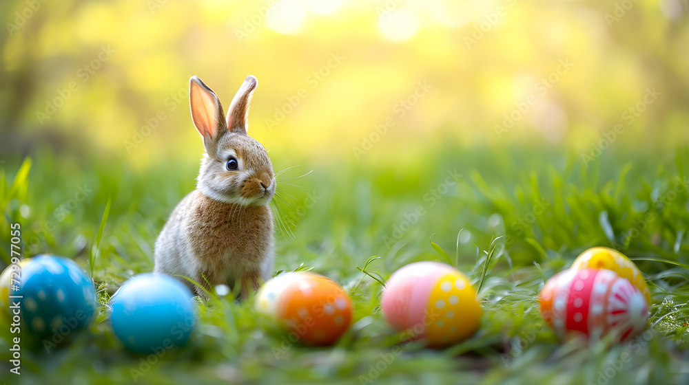 Photograph of easter eggs in a row at a park on the grass. Product photography. Photograph of easter eggs in a row at a park on the grass. Product photography.