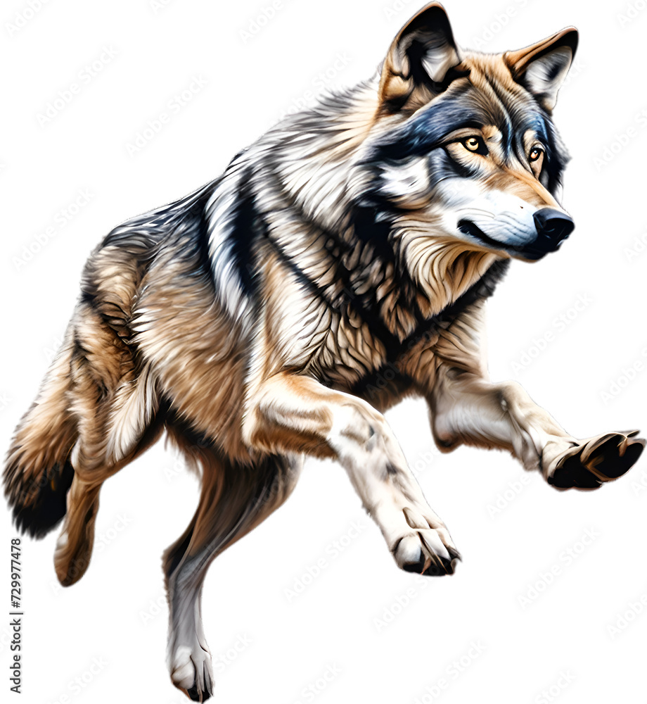 Gray Wolf, colored-pencil sketch of Gray Wolf.