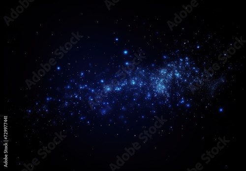 Golden  Blue Glitter Trail with Stars Background