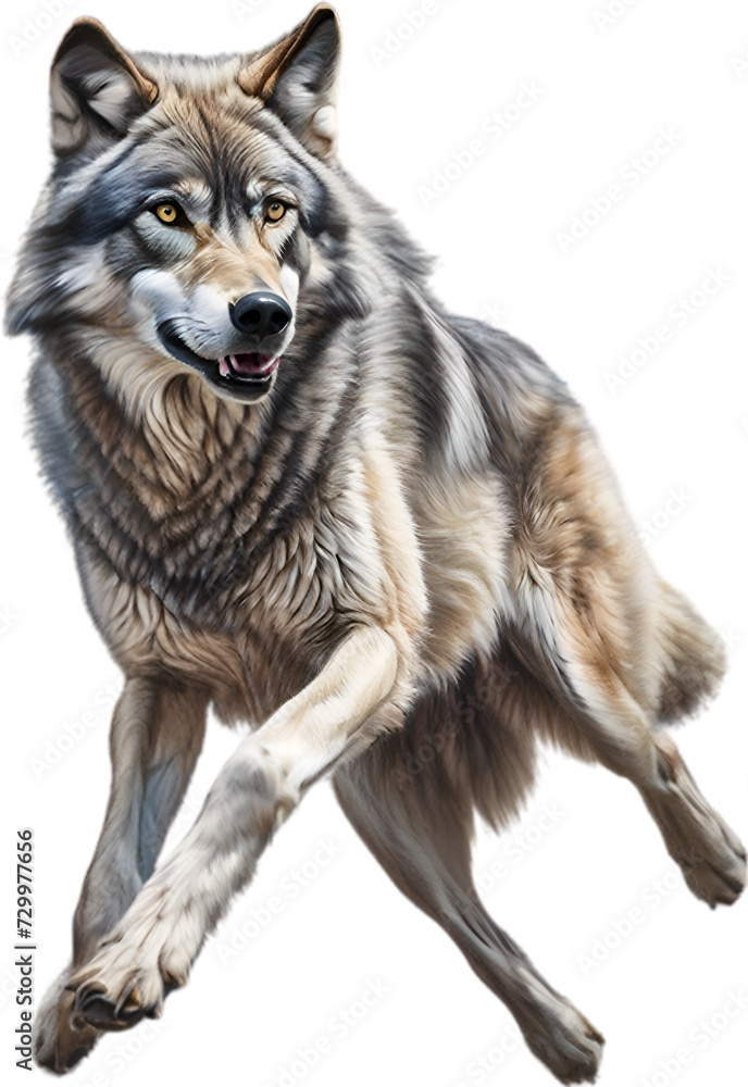 Gray Wolf, colored-pencil sketch of Gray Wolf. Gray Wolf, colored-pencil sketch of Gray Wolf.
