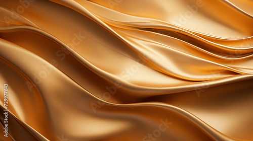 Silky golden textile waves metal pattern. Sophisticated metallic texture abstract background design. Ripples silk. Luxurious premium aesthetic backdrop textured wallpaper patterned
