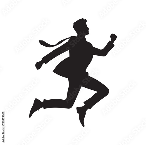 BUSINESS MAN JUMPING POSE VECTOR