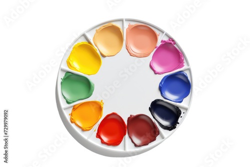 Digital Color Mixing Paint Palette Isolated On Transparent Background