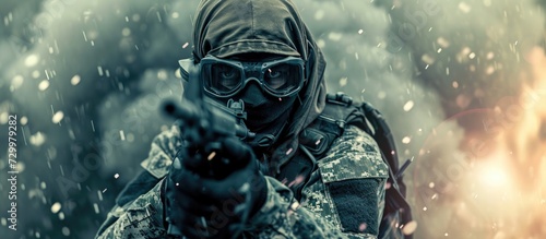 Masked special forces soldier photo