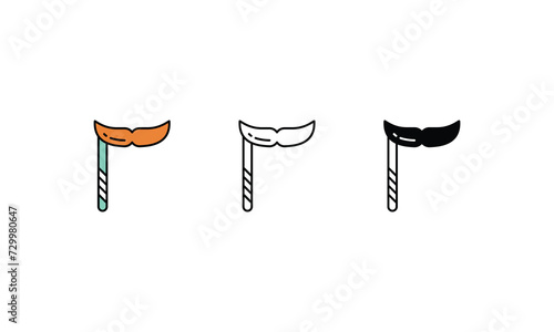 Mask Mustache icons vector stock illustration photo