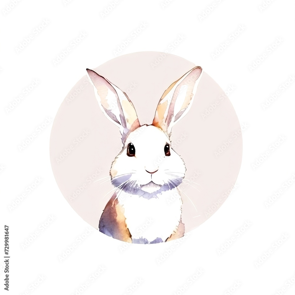 Obraz premium Cute bunny portrait watercolor