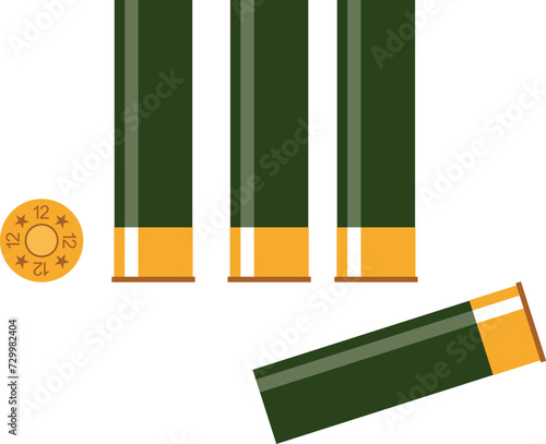Shotgun Shells Isolated Icon in Flat Style. Vector Illustration.