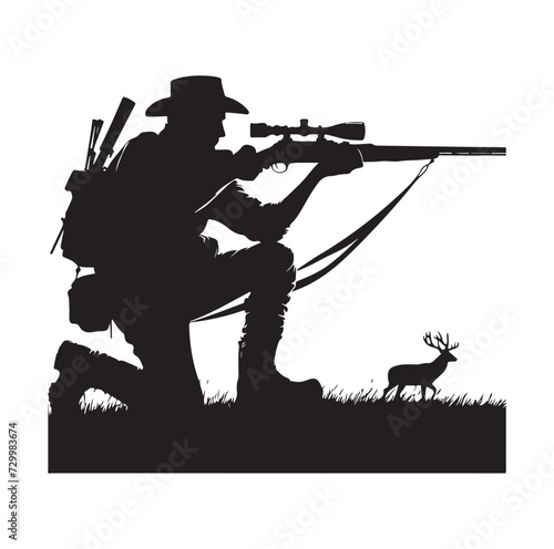 Hunting Man Silhouette vector silhouette