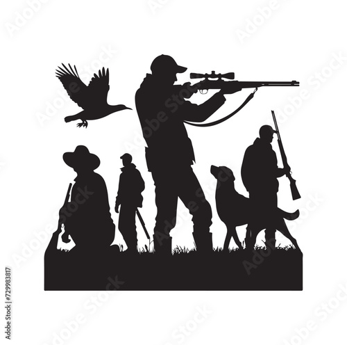 Hunting Man Silhouette vector silhouette