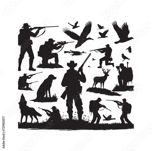 Hunting Man Silhouette vector silhouette