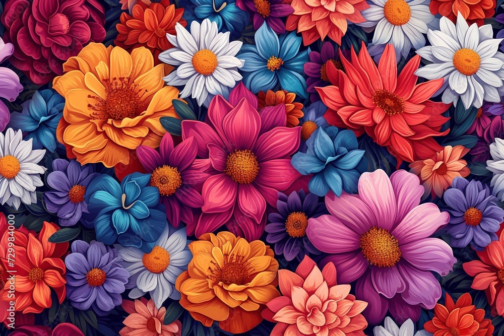 Experience the enchantment of nature with this vivid botanical afloat pattern, boasting a maximalist floral style in realistic and finely detailed imagery, perfect for enhancing any background wallpap Experience the enchantment of nature with this vivid botanical afloat pattern, boasting a maximalist floral style in realistic and finely detailed imagery, perfect for enhancing any background wallpap