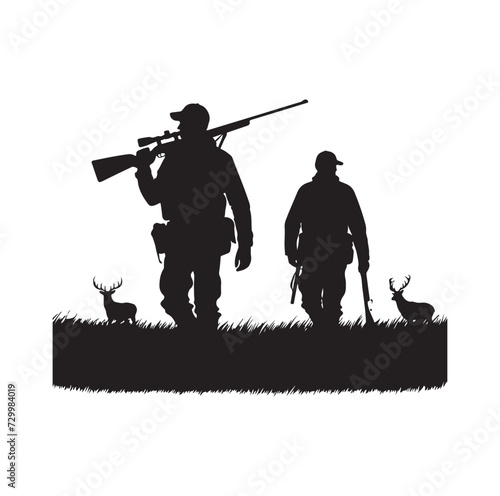 Hunting Man Silhouette vector silhouette