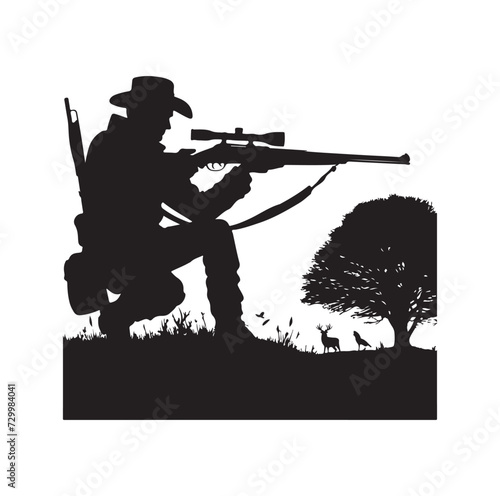 Hunting Man Silhouette vector silhouette