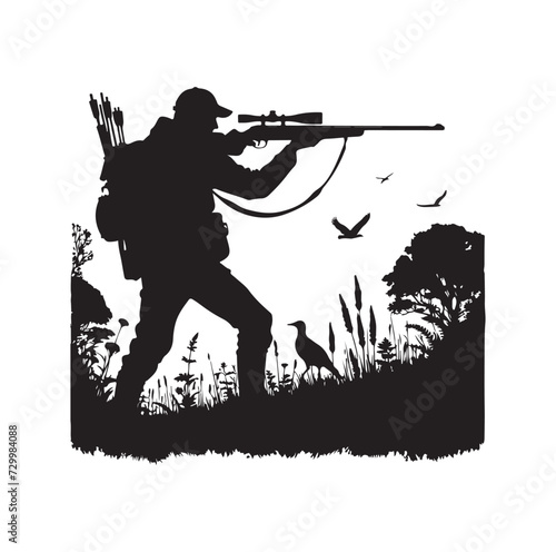 Hunting Man Silhouette vector silhouette