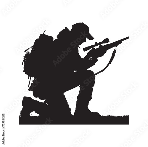 Hunting Man Silhouette vector silhouette