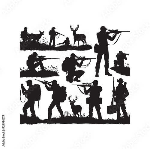 Hunting Man Silhouette vector silhouette