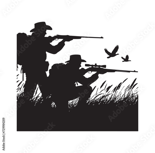 Hunting Man Silhouette vector silhouette