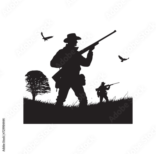 Hunting Man Silhouette vector silhouette