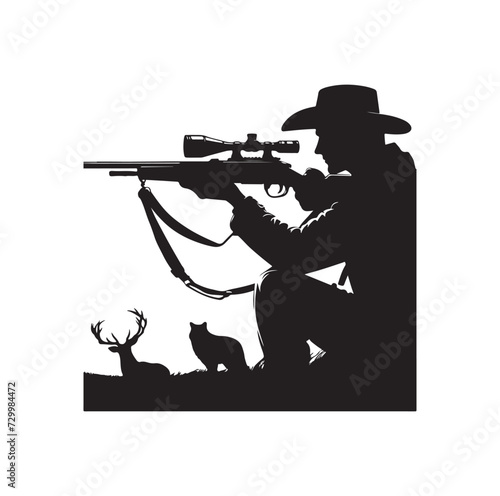 Hunting Man Silhouette vector silhouette