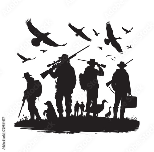 Hunting Man Silhouette vector silhouette