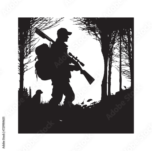 Hunting Man Silhouette vector silhouette