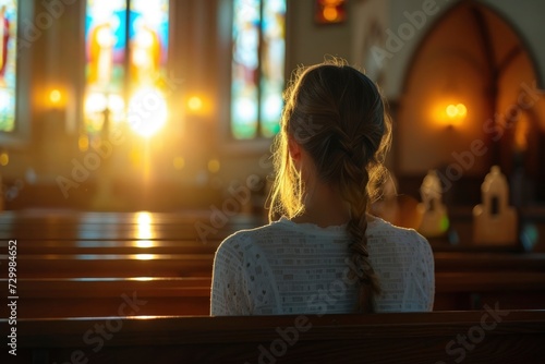 photo of a person praying in the church