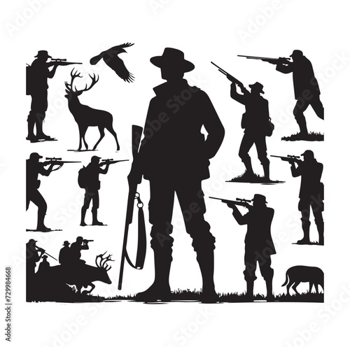 Hunting Man Silhouette vector silhouette