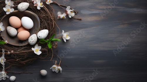 beautiful easter rustic background.