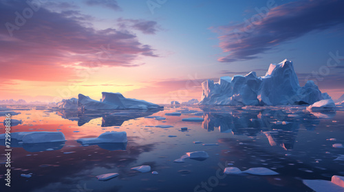 Climate change causes icebergs