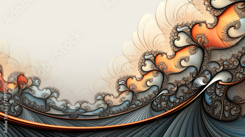 Abstract fractal illustration creative design with copy space