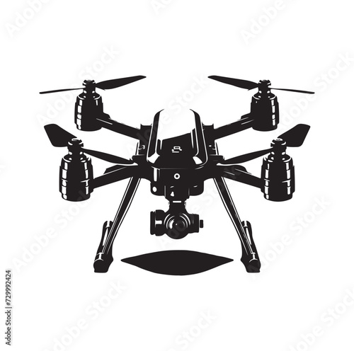 Drone vector illustration silhouette style icon
