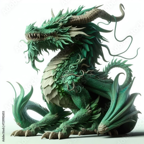 green dragon on a white background 
