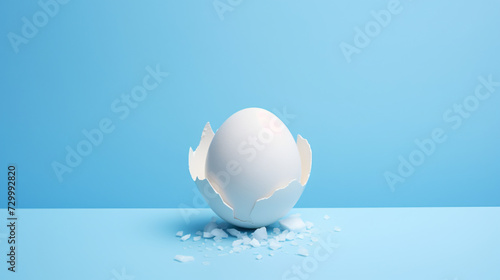 Cracked eggshell photo