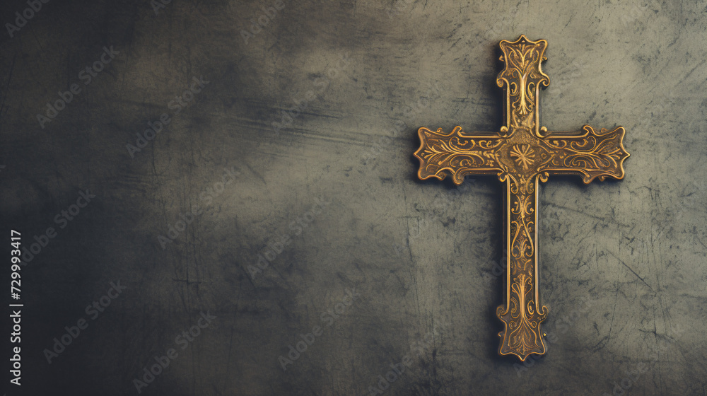 Cross on textured background