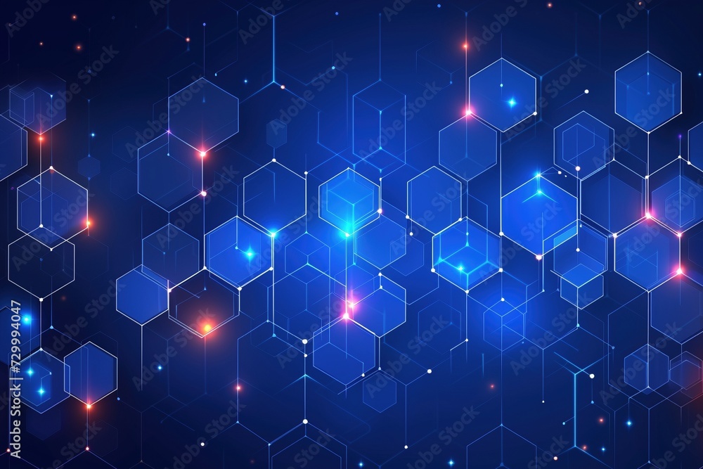 Immerse yourself in the sophistication of a vector hexagons pattern, showcasing a modern geometric abstract background complemented by sleek hexagonal elements, ideal for technology banners, web wallp