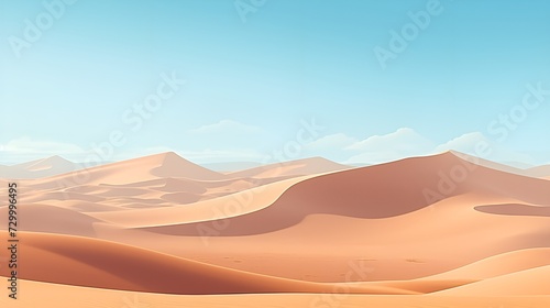 A vast and empty desert portrayed in a flat background , vast, empty desert, flat background