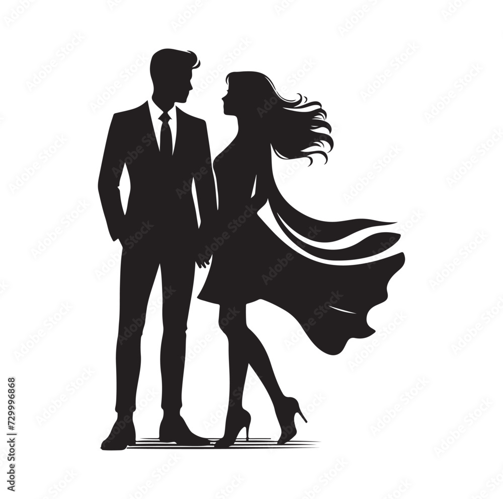 couple standing vector illustration couple standing vector illustration