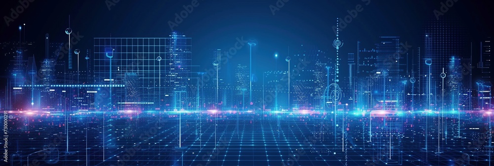 urban innovation with a captivating cityscape illuminated by neon lights against a backdrop of modern architecture, symbolizing hi-tech, science, and futuristic technology urban innovation with a captivating cityscape illuminated by neon lights against a backdrop of modern architecture, symbolizing hi-tech, science, and futuristic technology