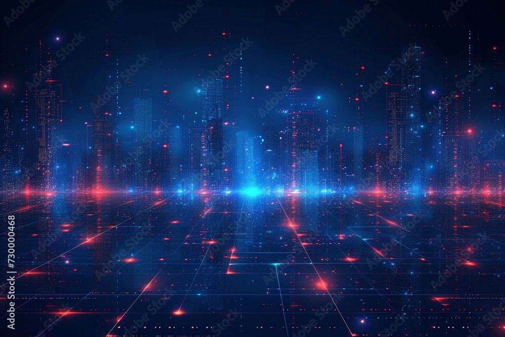 urban innovation with a captivating cityscape illuminated by neon lights against a backdrop of modern architecture, symbolizing hi-tech, science, and futuristic technology urban innovation with a captivating cityscape illuminated by neon lights against a backdrop of modern architecture, symbolizing hi-tech, science, and futuristic technology
