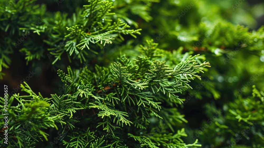 Thuja Greenery: Lush Conifer Background with Softwood Texture Thuja Greenery: Lush Conifer Background with Softwood Texture